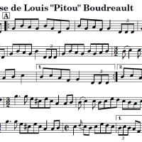 Tune transcription for the tune [La contredanse de Louis "Pitou" Boudreault]